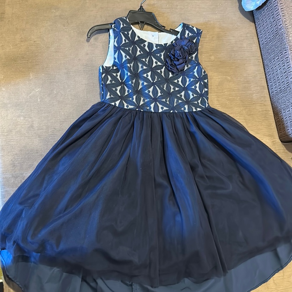 Pippa and Julie Navy Blue Girl Dress, size 6X